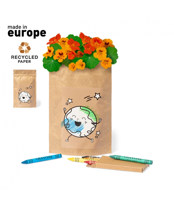 Maceta presentado en bolsa de papel reciclado