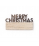 Imán Merry Christmas en madera natural