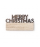 Imán Merry Christmas en madera natural