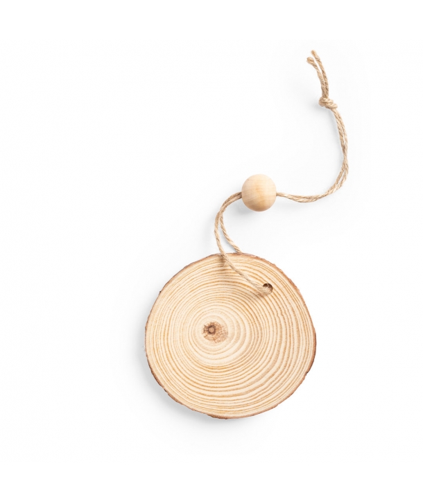 Adorno navideño en madera natural al corte