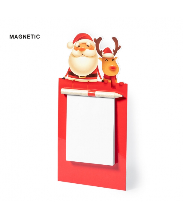 Imán y bloc de notas navideño