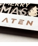 Imán Merry Christmas en madera natural enmarcado