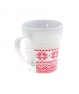 Taza de cerámica con diseños invernales. Cuchara. 350 ml.