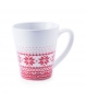 Taza de cerámica con diseños invernales. Cuchara. 350 ml.