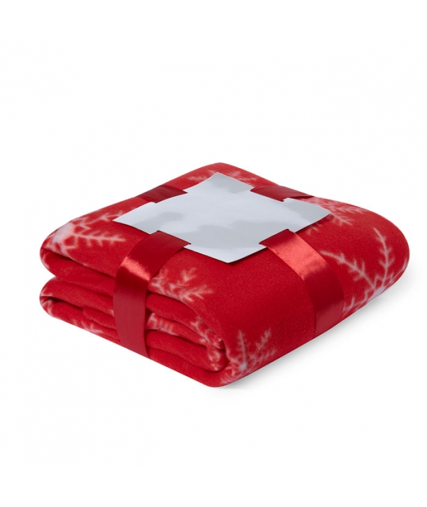 Manta polar con decoración navideña