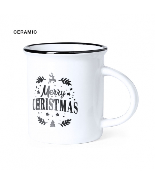 Taza de cerámica con diseño navideño