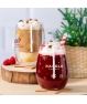 Set de 2 vasos de cristal con diseño de copos de nieve y 500ml de capacidad Regalos Detalles Navidad Baratos