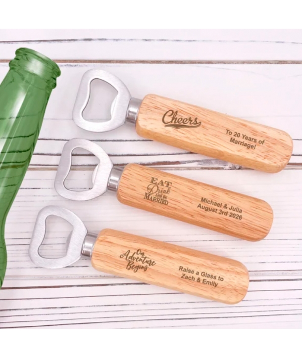 Lote de 20 Abridores Abrebotellas Personalizados con Logo - Detalles Bodas, Comuniones, Bautizos Personalizados