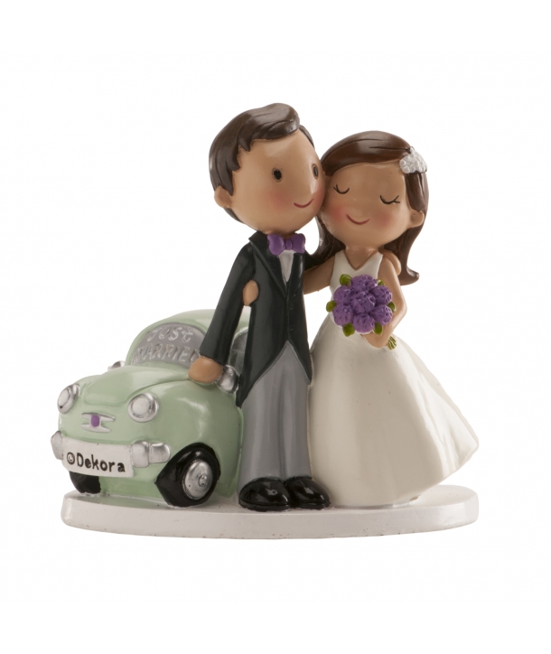 Figura de boda coche just married