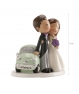 Figura de boda coche just married