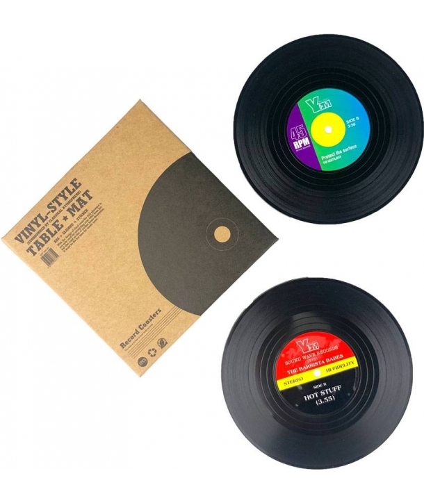 Set de 4 posavasos pizarra con tiza