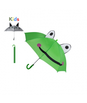 Paraguas infantil con divertidos diseños de gato y rana