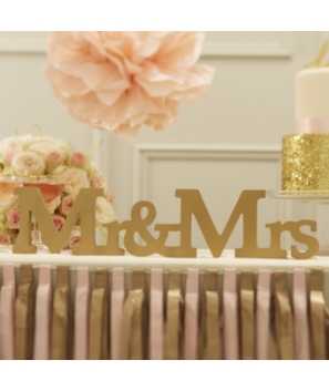 Letras de madera doradas Mr & Mrs