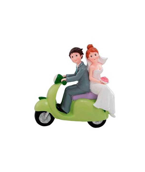 Figura Pastel Metálica Vespa Roja
