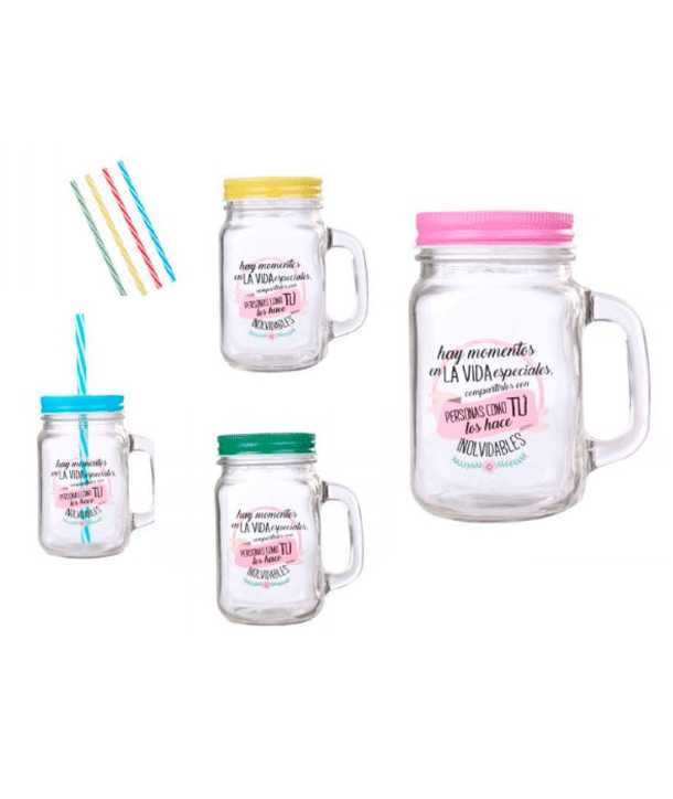 Jarras unicornios con tapa y caña