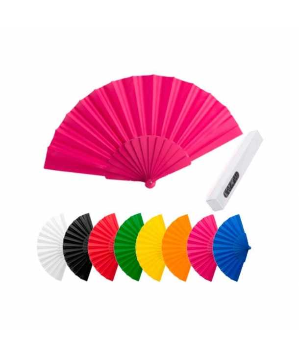 Lote de 25 Abanicos de Plástico de Colores PVC en caja individual de cartón