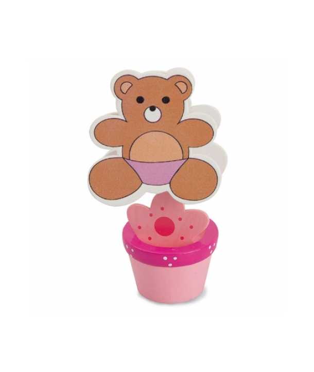 Maceta Pinza Porta Fotos Notas Osito Bautizo Azul