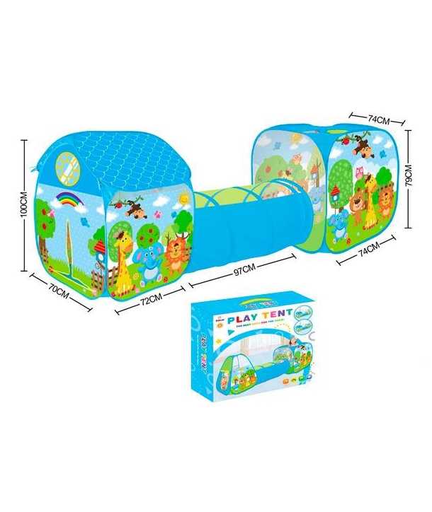 TUNEL ZOO ANIMALES PLEGABLE 3 EN 1 BEBÉ INFANTIL