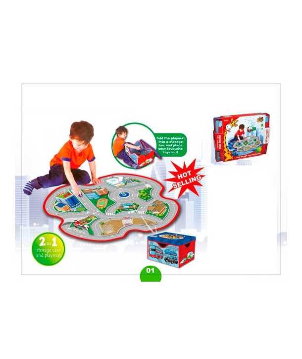 ALFOMBRA MAPA TRÁFICO+CAJA ALMACENAMIENTO NIÑOS