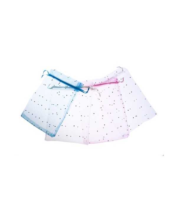 BOLSA DE ORGANZA LUNARES PLATEADOS 10 X 15 ROJO