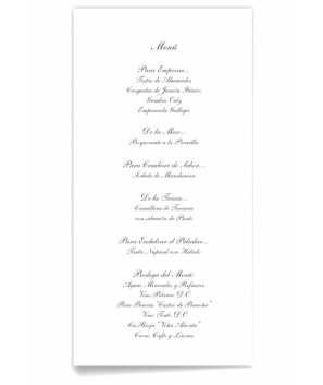 Menú de boda Sencilla y Elegante