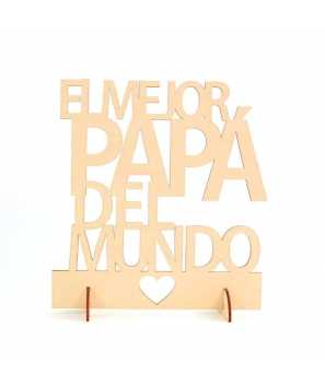 CARTEL MADERA "EL MEJOR PAPÁ DEL MUNDO"