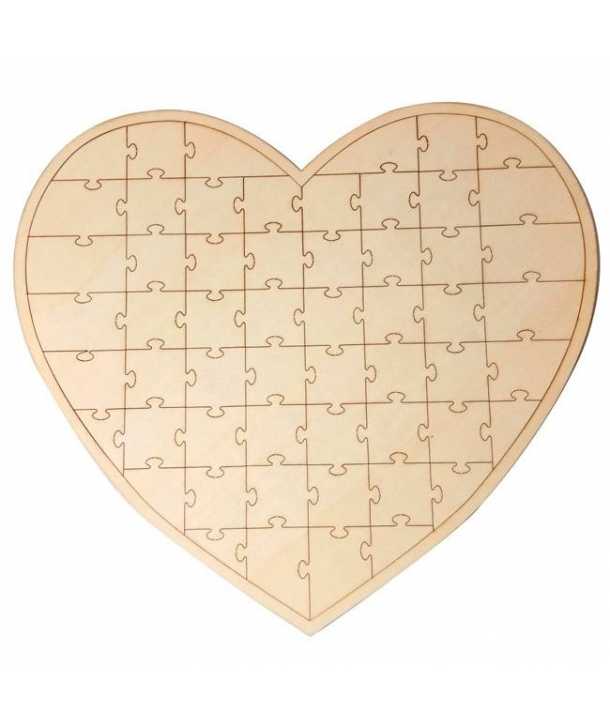 PUZZLE DE FIRMAS MADERA CORAZÓN