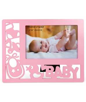 Portafotos Calado Baby ROSA - Portaretratos porta fotos Bautizos