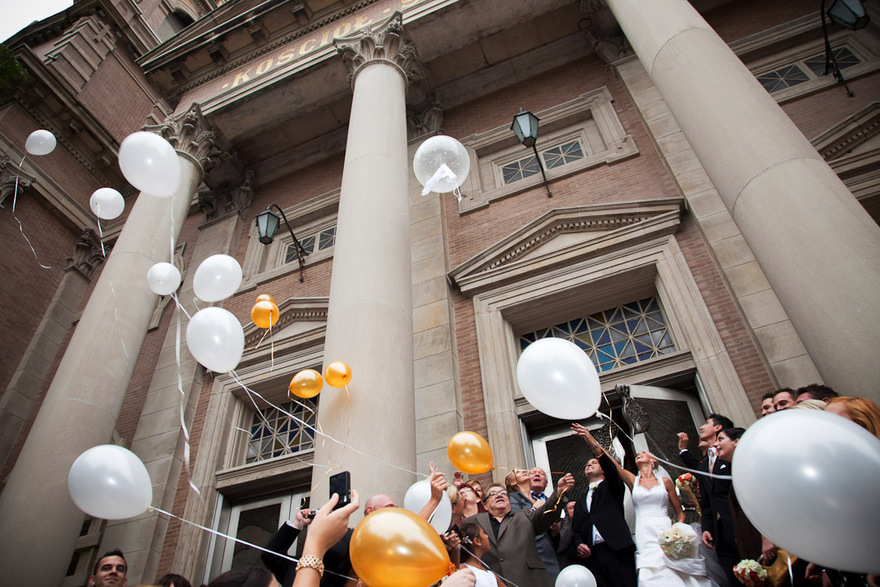 Suelta de globos para una boda