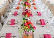 Centros de mesa decorados con washi tape