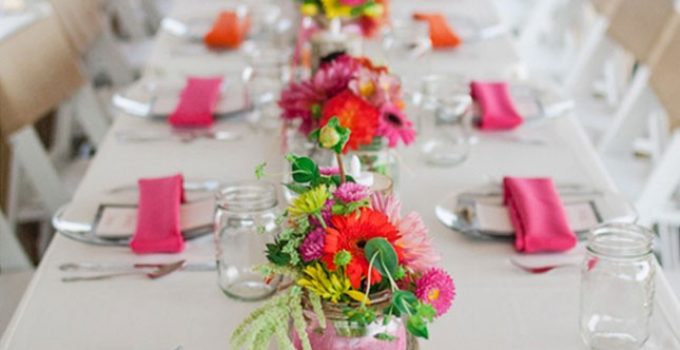 Centros de mesa decorados con washi tape