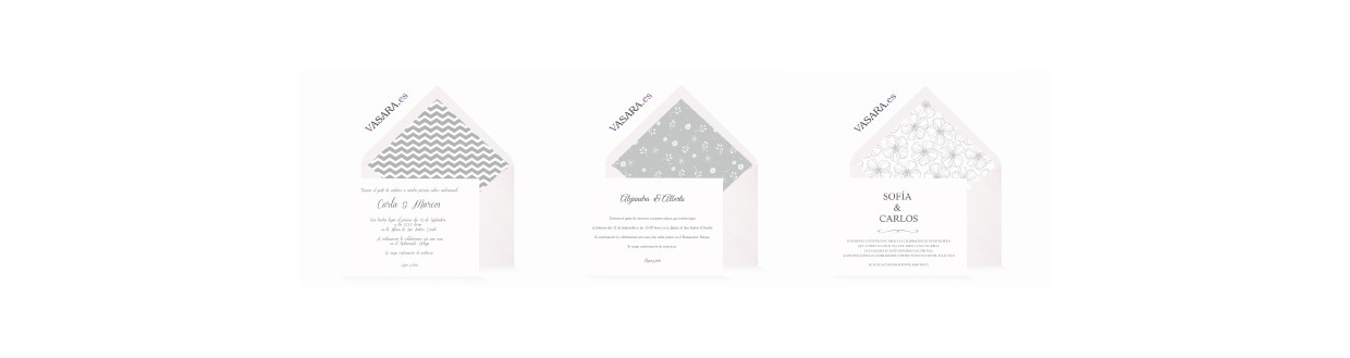 Invitaciones de boda grises