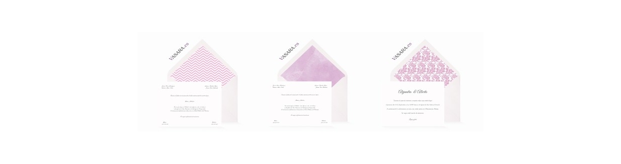 Invitaciones de boda lilas y violetas