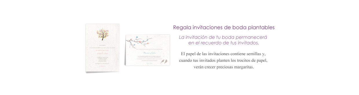 Invitaciones de boda plantables