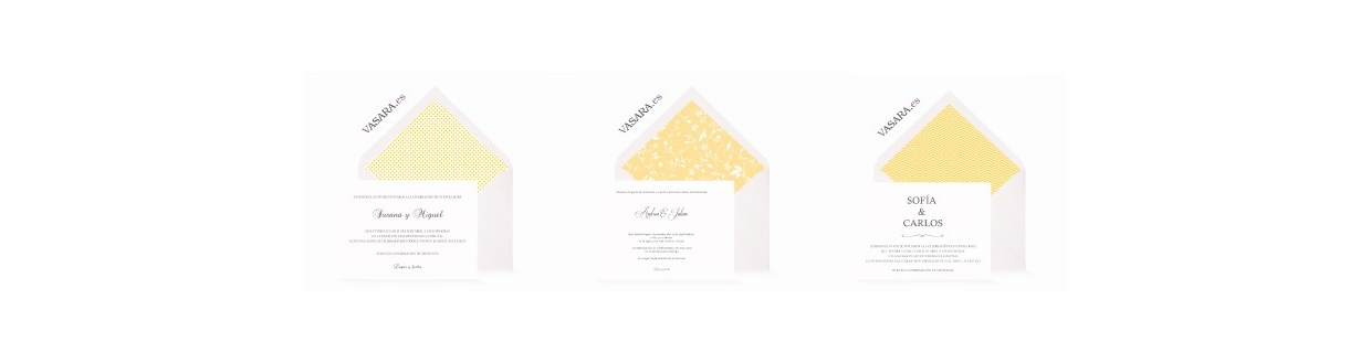 Invitaciones de boda amarillas