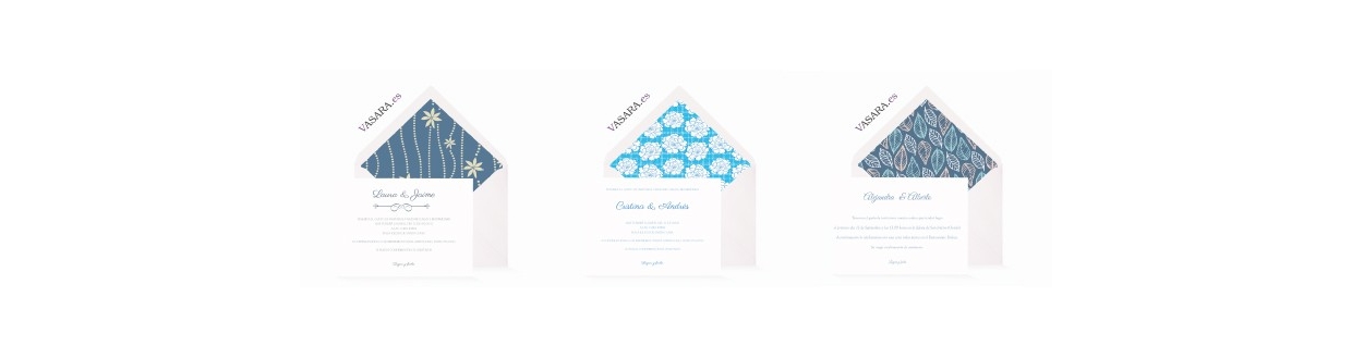 Invitaciones de boda azules